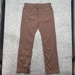 Prana Pants Mens 36x33 Brown 5-Pocket Travel Chino Trousers Outdoor